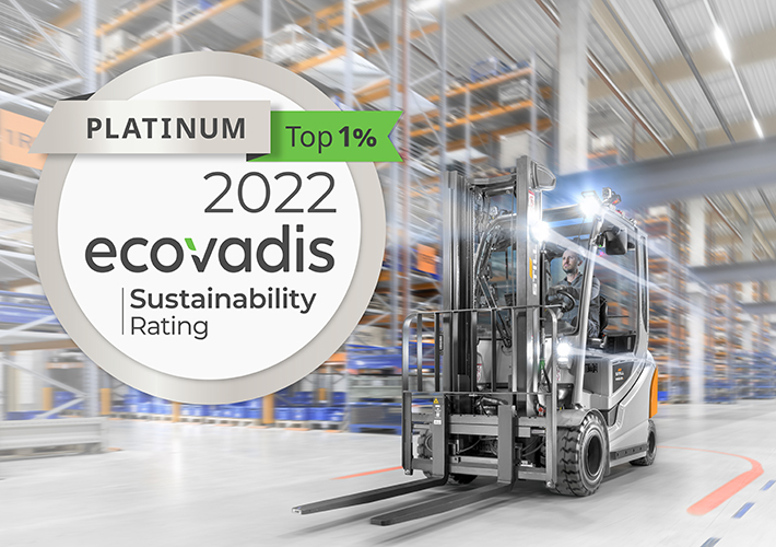 Foto STILL premiada por EcoVadis con el certificado de sostenibilidad platino.